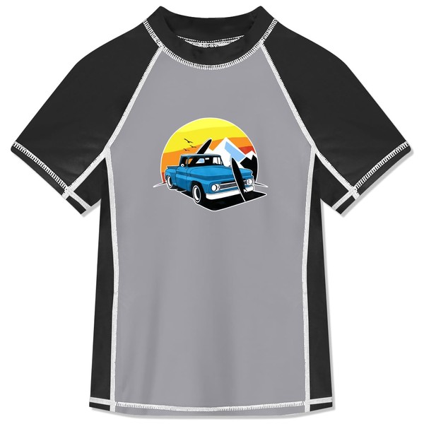 BesserBay Swimwear Boys' Short-Sleeved Swimming Shirt Top UV Protection UPF