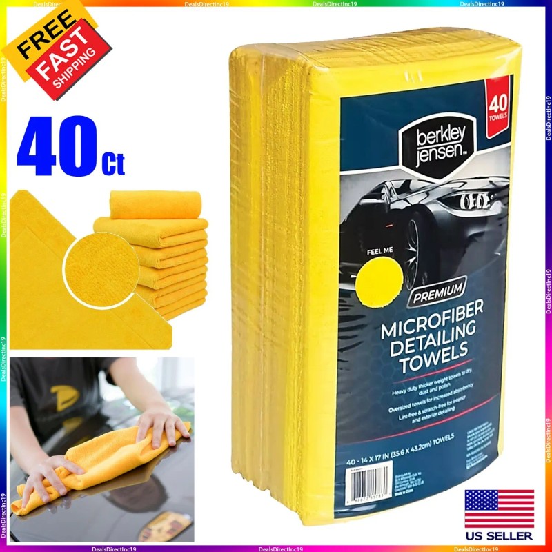 Berkley Jensen Microfiber towel car detailing polishing cloth drying for