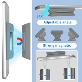 LIGHTULIFE 2PC Rotatable Under Cabinet Lights Bracket - Replacement Magnetic Strips with Adhesive Backing for Under Cabinet Lighting,Increase The Lighting Angle of Cabinet Lights, Kitchen Tools