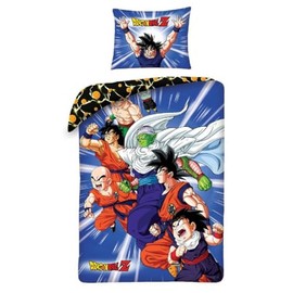 Halantex DB-1103BL Dragonball Z Protagonist Goku Small Reversible Duvet Cover Set 140 x 200 cm and Pillowcase 70 x 90 cm Multi-Coloured 100% Cotton