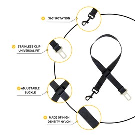 DOGGYKINGDOM Seat Belt for Dogs in Car for Dog Car Harness for Small Medium Large Sized Dogs - Purple