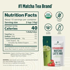 Jade Leaf Matcha Té Verde Matcha Orgánico Premium En Polvo De Grado Ceremonial - Japonés - Culinario, Ingredientes, Salón De Té Ceremonial Barista,