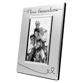 Haysom Interiors Beautiful Two Tone Silver Plated Three Generations 4" x 6" Picture Frame with Black Velvet | Unique and Thoughtful Gift Idea