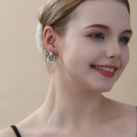 Rajputana Statement Earrings Silver Knot Earrings for Women, Geometric Dangle Drop Earrings,Vintage Metal French Style Statement Earrings Trendy Jewellery