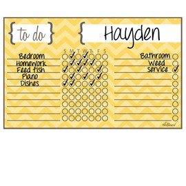 Chore Chart Chevron Stripe Yellow