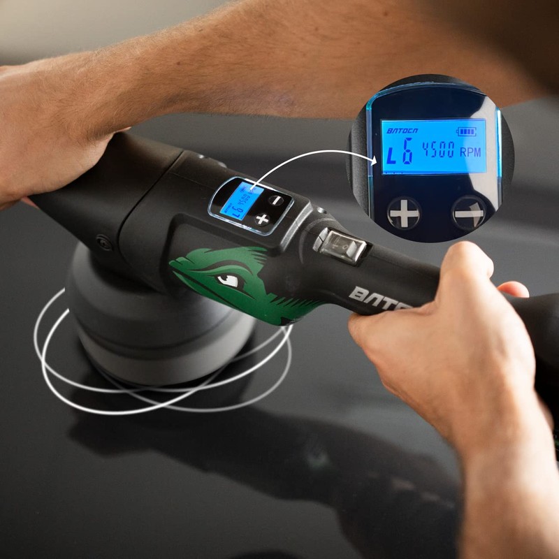 BATOCA S2 Cordless Random Orbital Polisher Buffer, 2Pcs 4.0Ah Batteries,