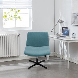 Dimatic Armless Office Chair Covers Criss Cross Wide Desk Chair Cover Slipcover Stretch Jacquard Swivel Computer Chair Covers for Home Office-Turquoise, 1pcs