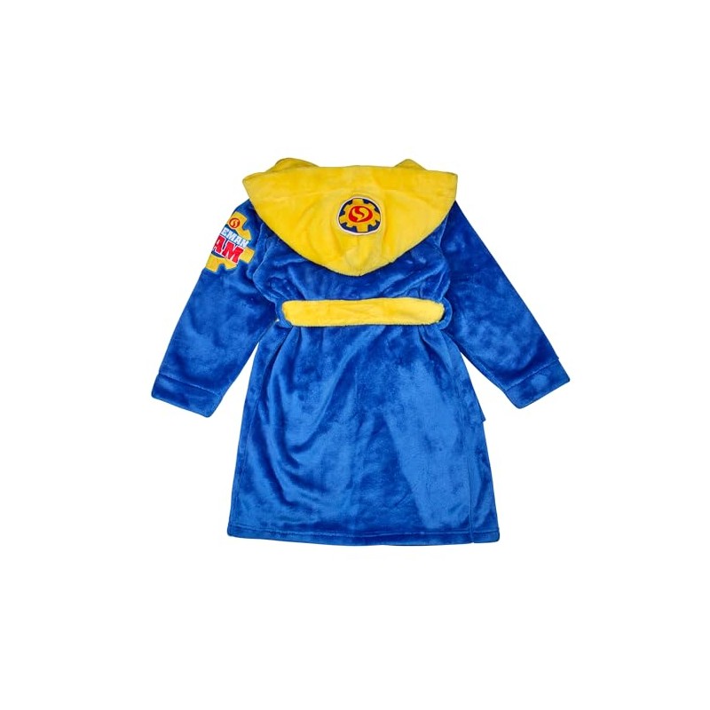 Fireman Sam Boys' Coral Fleece Bathrobe with Hood Dressing Gown
