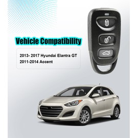 Remote2program 2PCS Simple Key Keyless Entry Remote Control Replacement for 2013-2017 Hyundai Elantra GT/2011-2014 Accent with FCC: TQ8RKE - 3F03 (TQ8RKE - 3F03/2pcs Self programmable Remote)