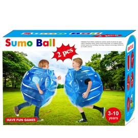 ZHUYNXIR 2 PC Sumo Balls for Kids, Kids Bumper Bounce Balls, Kid Sumo Balls, Lawn Game Ball for Child Outdoor Team Gaming Play, 24 inch, Blue+Blue.