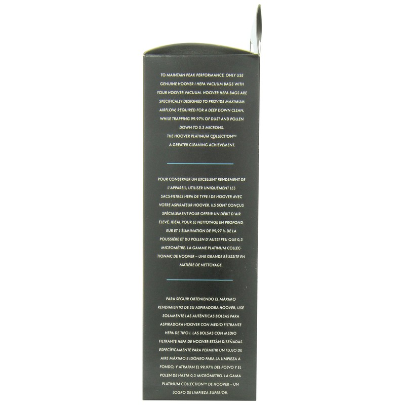 Hoover Vacuum Cleaner Bags for Platinum Canister Vacs, Pack of