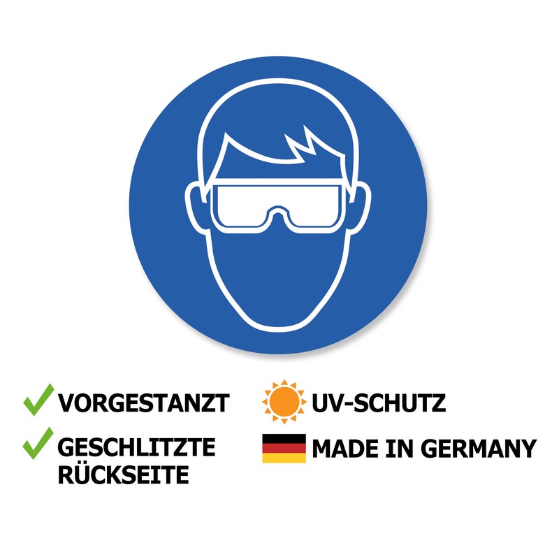 STROBO Protective Glasses Sticker Eye Protection Prohibition Sign Mandatory Sign