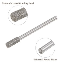 Kozelo 20pcs Diamond Grinding Bit - [6mm Dia 120 Grtis] Cylinder Head Carving Drill Bits Rotary Tool for Carving Polishing Use | 3mm Round Shank