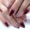 24Pcs Purple Press on Nails Almond Short Glossy Full Cover