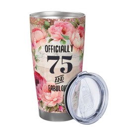75th Birthday Gifts for Women,75th Coffee Tumbler Stainless Steel Travel Mugs Cups Water Bottle for Mom Grandma 20oz,1950 Birthday Gifts