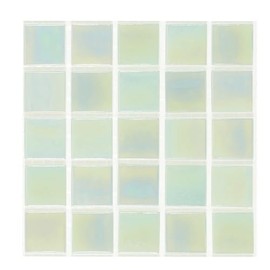 URBN Contemporary Seafoam Green Iridescent Glass Mosaic Tile for Indoor and Outdoor - Sample Tile (4-1/3 inches x 4-1/3 inches, 0.13 SQ FT)