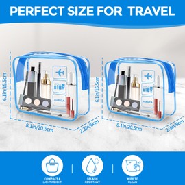 AURUZA 2 Pack TSA Approved Toiletry Bag, Clear Makeup Bag,Travel Cosmetic Bag with Zipper,Clear Organizer Carry on Bag for Women,PVC Cosmetic Pouch for Airport Airline Compliant