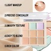Full Coverage Concealer Palette,Colour Correcting Creamy Blendable Shades Correct to