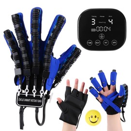 Rehabilitation Robot Glove for Stroke Hemiplegia Finger Hand Stroke Recovery Equipment for Left or Right Robotic Hand Trainer with Heating Massage Mirror Glove (Left Hand, M)