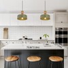 Contemporary Pendant Lighting,12 inch Pendant Lamp,Wood and Brass Accent,Adjustable Metal