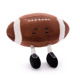OSOCU Tactile Rugby Plush Buddy Featuring Expressive Mouth & Double-Suture Feet - Embroidered Eyes Mouth - Sports Game Decoration Throw Pillow