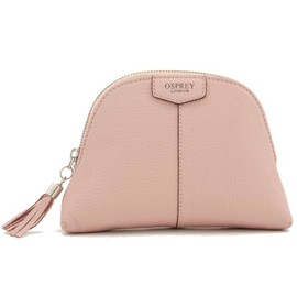 OSPREY London The Rosie Leather Make Up Bag, Grainy Hide, Pale Pink, Medium