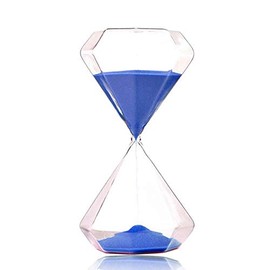 Graces Dawn Diamond Glass Hourglass Sand Timer 60 Minutes with (Blue)