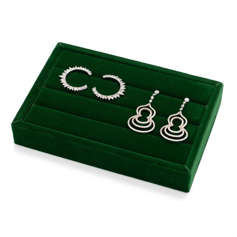 Papten Velvet Ring Organizer Trays Stackable Jewellery Drawer Organiser Tray