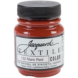 Jacquard Pintura de tela para ropa, color textil de 2.3 onzas, rojo Marte, tela suave, permanente y no destiñe, pinturas de calidad profesional fabricadas en Estados Unidos, soporta excepcionalmente bien para lavar