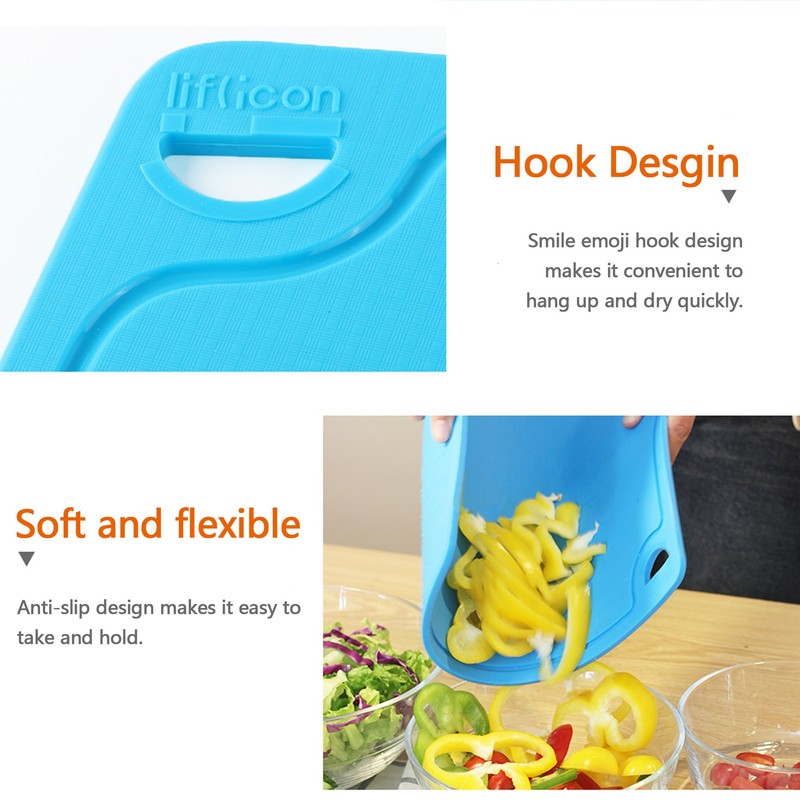 Liflicon Thick Cutting Boards for Kitchen Silicone Chopping Board Set