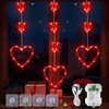 Briteglotec Hanging Window Lights, Red Heart Shape