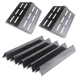 Plowo 7620 7622 Porcelain Steel Flavorizer Bars and Heat Deflector Grill Replacement Parts for Weber Genesis 300 Series E310 E320 E330 S310 S320 S330 E-310 E-320 S-310 S-320 E/S-330 EP/CEP-310