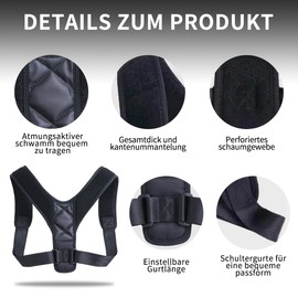 Back Straightener, Back Support Trainer, Posture Corrector for Ergonomic - The Comfortable Strap Can Correct Back Posture and Anywhere to Prevent Back Pain in Women and Men