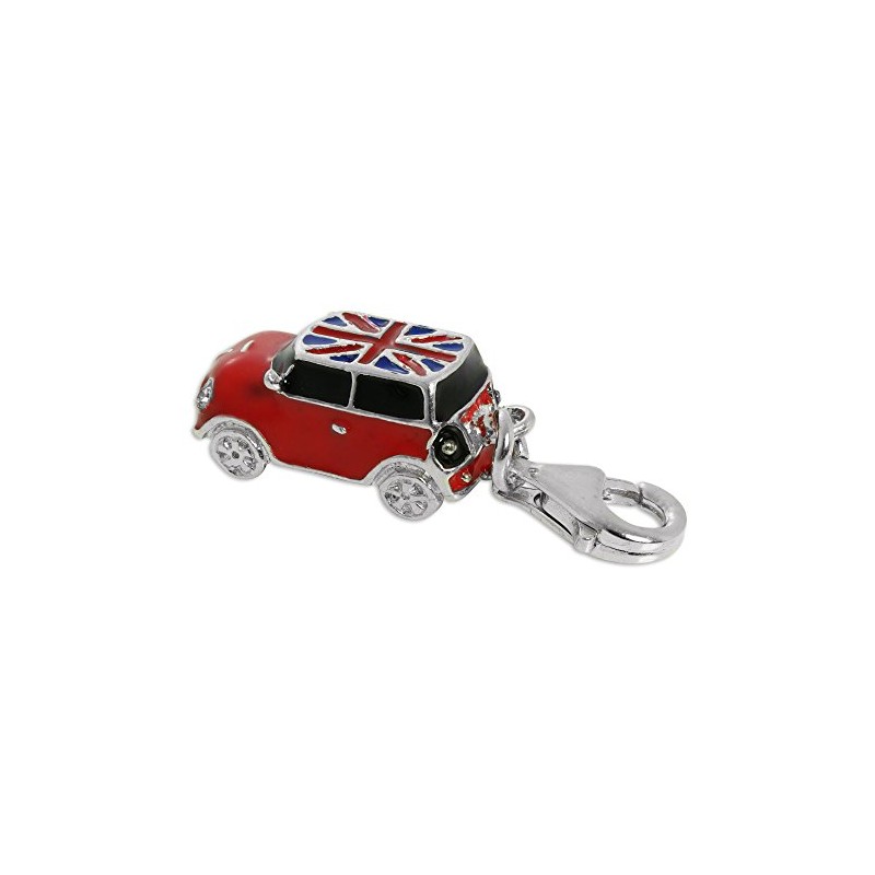 jewellerybox Sterling Silver & Enamel Mini Car Clip on Charm