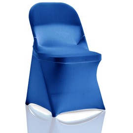 bricia 6 PCS Classic Blue Stretch Spandex Folding Chair Slipcovers, Dining Room Chair Covers Stretch Chair Slipcovers Protector for Wedding, Banquet, and Party