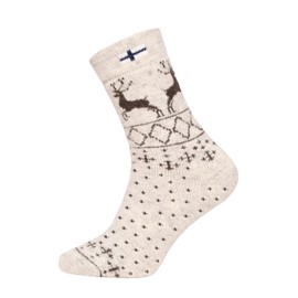 A Pair of Norwegian Socks for Men and Women, S Design, Scandinavian Socks, Cuddly Socks, 80% Wool, Thick Socks, Hyggelig Warm, Durable, Timeless, Warm, Ecru/Brown