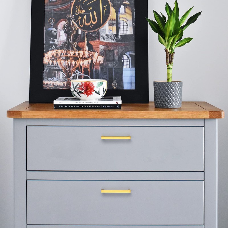 Ravinte 5 Pack Solid 4 Inch Kitchen Square Cabinet Handles