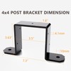 8-Pack Heavy Duty 4x4 Post Brackets, 2.55mm Thick 4"x4" Black