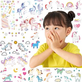 SUER TZ05 Tattoo Stickers for Animals, Horses, Set of 10 Children, Cute, Waterproof, Body Seal, Face Stickers, Body Stickers, Birthday, Party, Costume, Face, Gift, Present