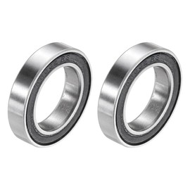 sourcing map 2Pcs S6802-2RS Deep Groove Ball Bearings 15mm x 24mm x 5mm Double Sealed 440C Stainless Steel (ABEC3)