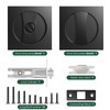 Pocket Door Lock, Matte Black Privacy Square Door Latch, DContemporary