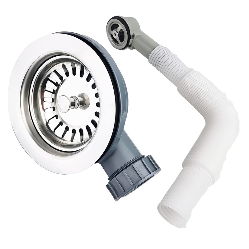 Qrity Sink Waste Kit 110mm, Stainless Steel Kitchen Sink Overflow