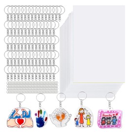 Snblzhef Shrink Plastic Sheets Kit DIY Shrinky Paper Art Supplies for Jewelry, Keychain Making, DIY Mother's Day Crafts Gifts
