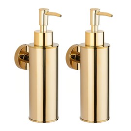 BGL Wall Mounted Soap Dispenser 304 Stainless Steel for Decoration (Round, Black)
