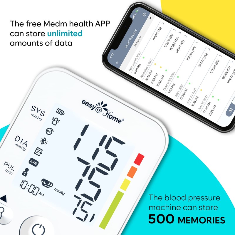 Blood Pressure Monitor for Home Use: Large Cuff Easy@Home Bluetooth