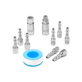 10PCS Air Compressor Fittings with 1/4”BSP,British-Style Airline Hose Compressor Fittings,Metal Quick Connectors Set,Male and Female Fitting