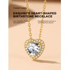 Bestyle 18K Gold Plated Heart Cut Birthstone Necklaces for Women,