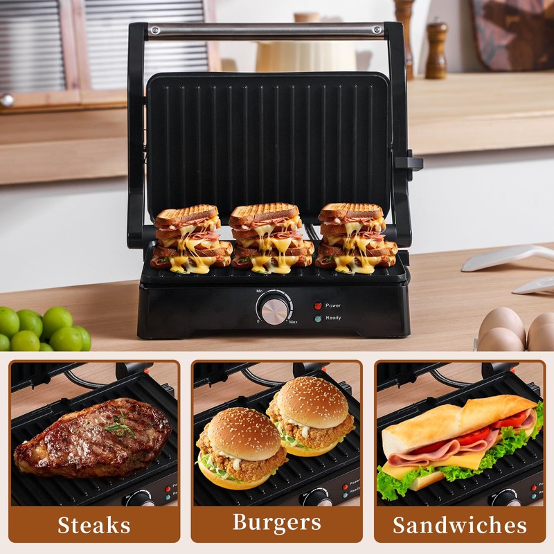 Panini Press Grill Sandwich Maker, Large Electric 3 in 1