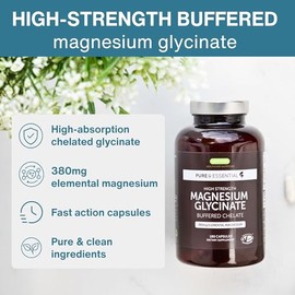 Igennus Chelated Magnesium Glycinate Pure & Clean Formula 180 Capsules | 380mg Elemental Magnesium For Sleep & Relaxation, 100% NRV Per 2 Capsules, 90 Servings, Gentle & High Absorption
