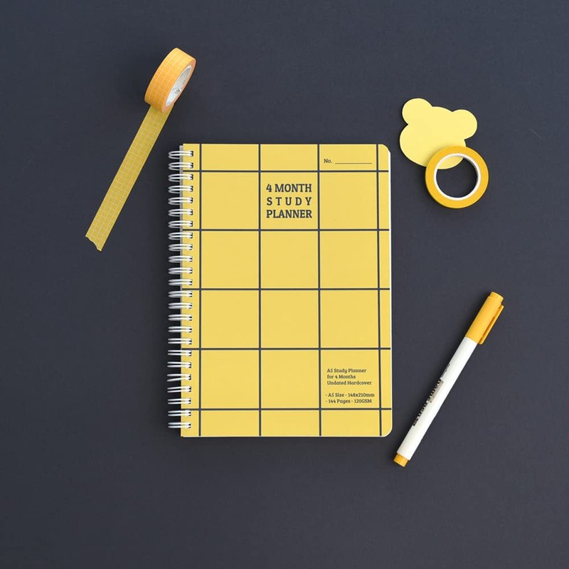 Monolike Checkers 4 Month Study Planner, Yellow - Chekers 4
